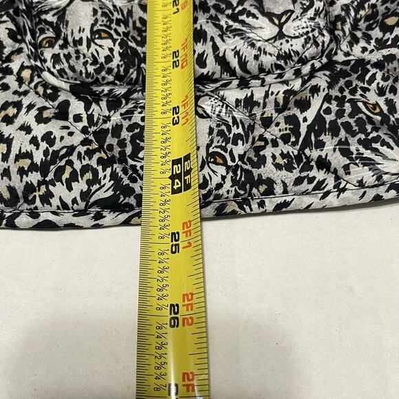 Vintage Anna & Frank Quilted Jacket Womens M 100% Silk Black White Leopard Print - Picture 8 of 9